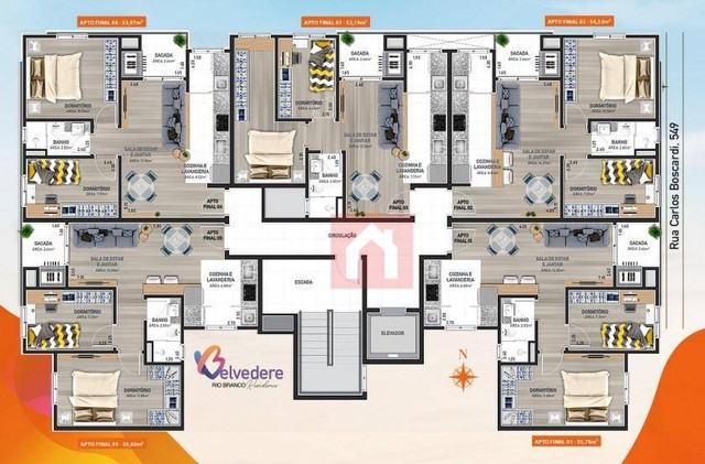 Apartamento com 2 dormitórios à venda, 54 m² por R$ 255.000,00 - Rio Branco - Caxias do Su - Foto 4