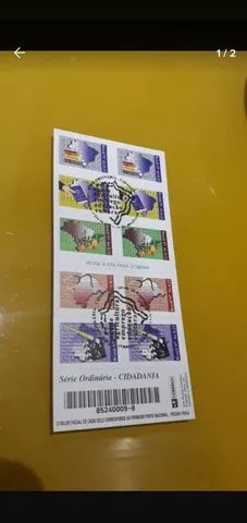 Selo Regular 744/748 Caderneta Completa Com Carimbo Comemora