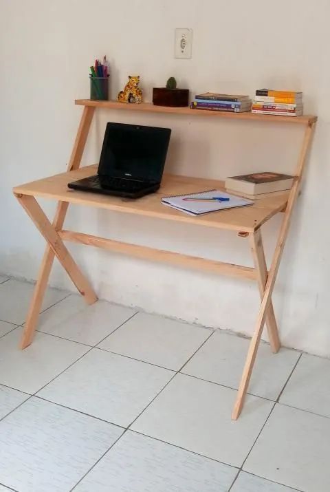 Mesa de Escritório em Madeira de Pinho - Foto 2