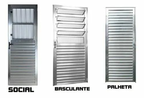 PORTA  DE ALUMÍNIO BRILHANTE 