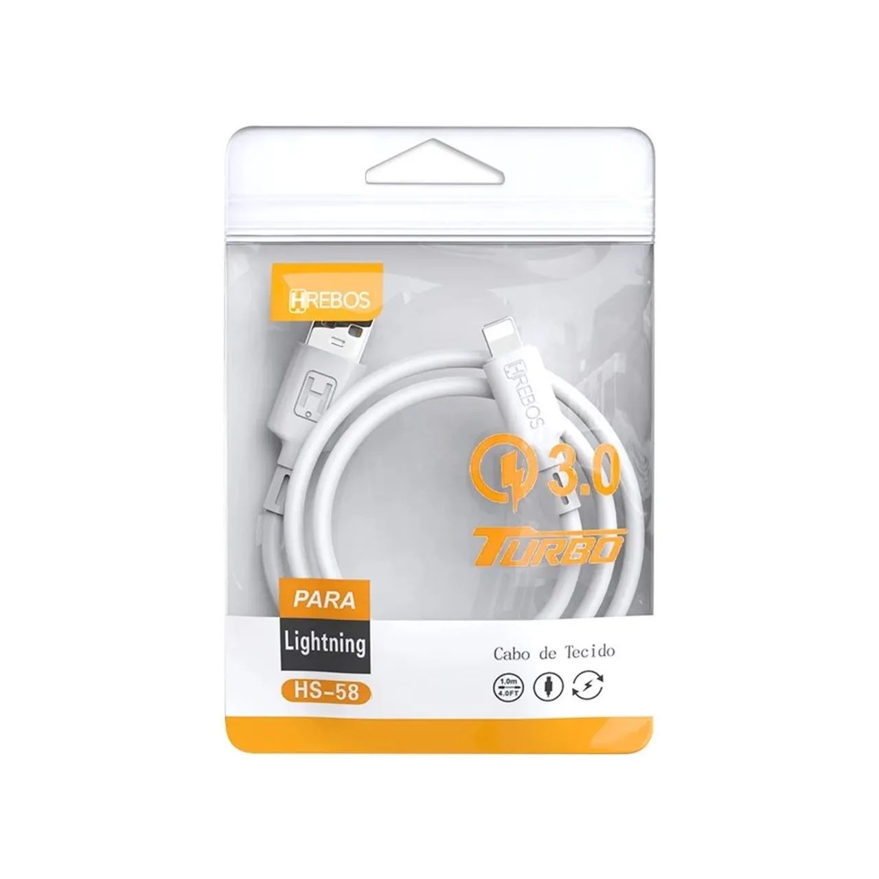 Cabo para celular, Hrebos Original, 1m, V8, Tipo-c, Lightning (Novo) - Foto 2
