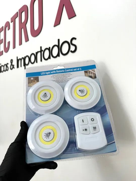 Kit 3 Lâmpadas LED com Controle Remoto - Iluminação Prática! - Foto 2