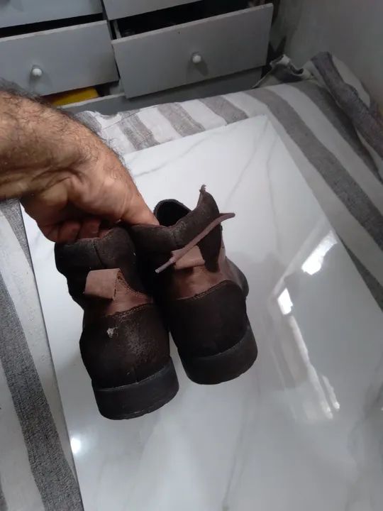 Bota Masculina Marrom Couro - Foto 2