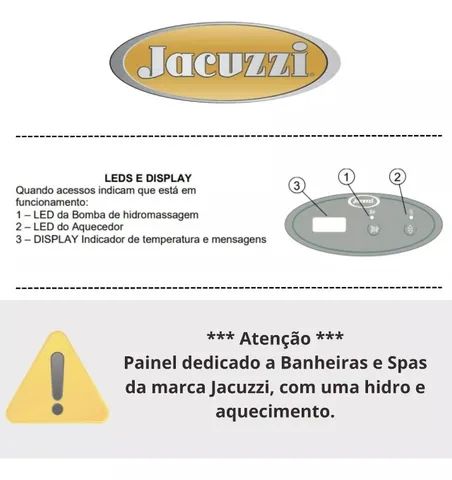  Painel De Comando JB1H Para Spa E Banheira Jacuzzi