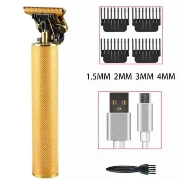 Máquina profissional de cortar cabelo e barba recarregável via USB sem fio aparador - Foto 4