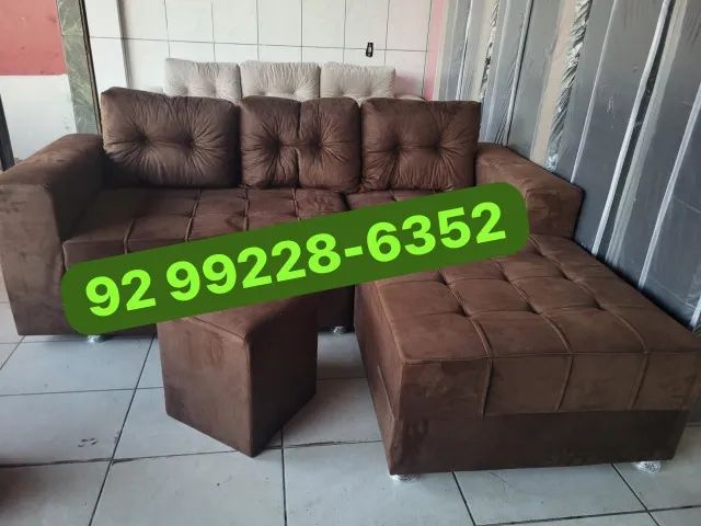 Sofá com puff novo entrego 