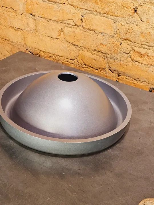 Cuba Pia banheiro em Vidro Prata Semi Encaixe Vmex - Foto 2