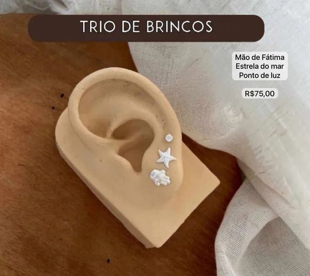 Trio de brincos de Prata 925  - Foto 2