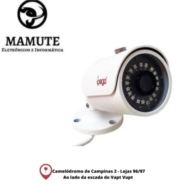 Câmera Externa Ípega KP-CA142 FullHD 1080P 2MP Lente 3.6mm, Distância IR 20m Metal