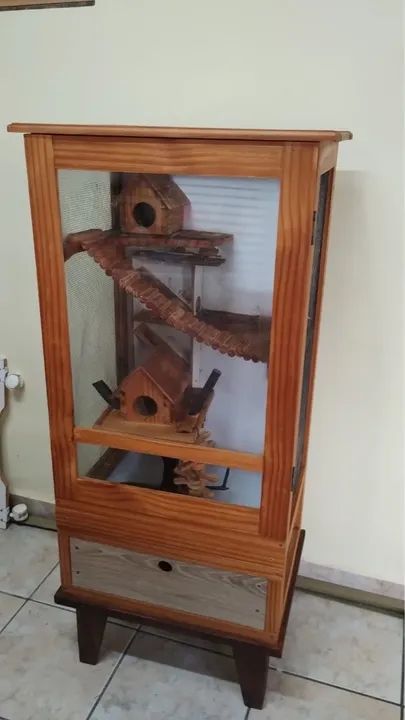 Gaiola para Roedores hamster em Madeira de Pinus