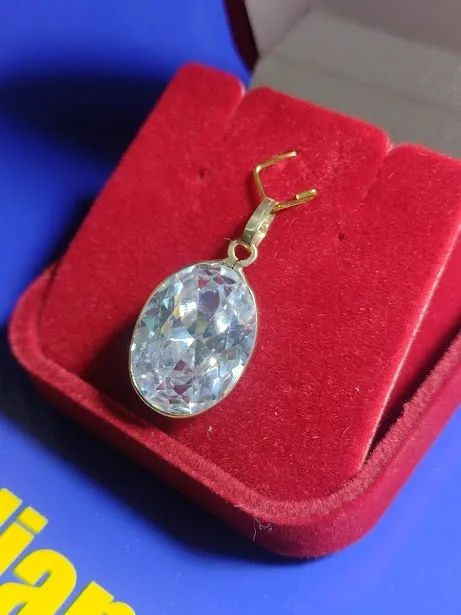 Pingente Pedra Zircônia Lilas Peso 4.30 Gramas 17 x 12 mm Ouro 18 kilates                  - Foto 2