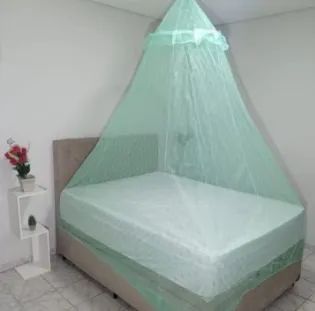 Mosquiteiro de Renda Azul para Cama Casal - Proteção e Decoração (Teto) - Foto 2