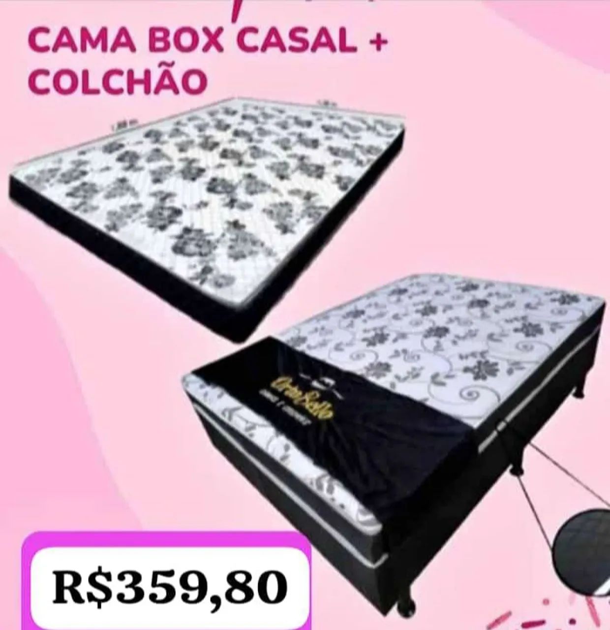 Cama Box Casal + Colchão - R$359,80