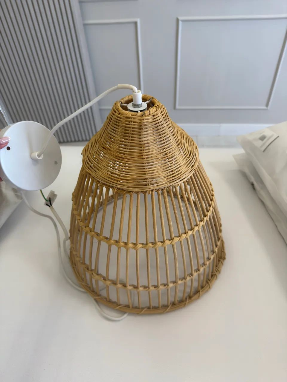 Lustre de bambu e vime - Foto 2