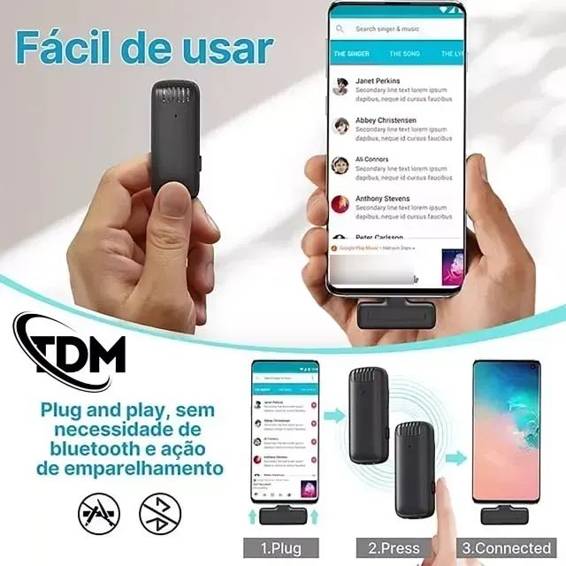  Microfone Lapela Ulanzi J12 sem fio para iPhone Ate  14 com 2 microfones Microfone Lapela - Foto 4