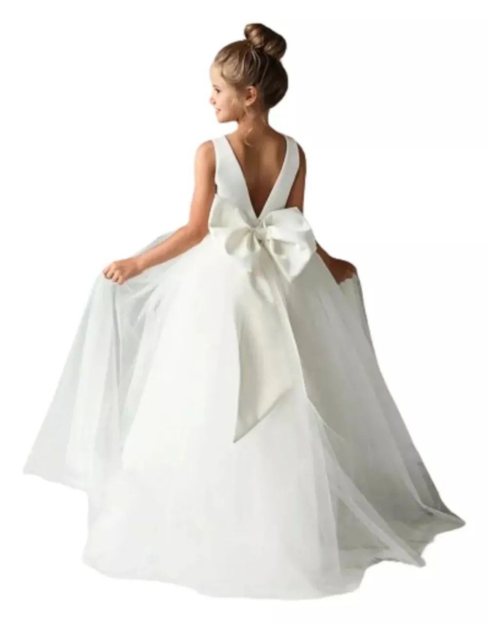 Vestido de festa/ daminha infantil branco com Tamanho 8/9