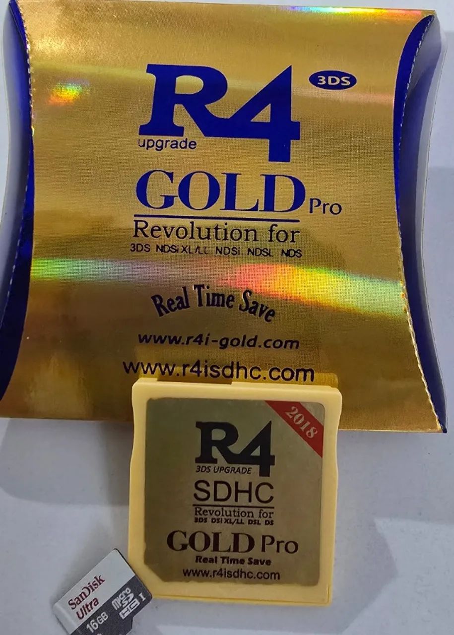 R4 Gold PRO + 16GB + 200 Jogos DS Compativel (Nintendo 3DS/2DS, NEW 3DS/2DS e Nintendo DS) - Foto 2