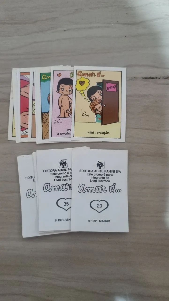 Lote - 17 Figurinhas - Amar É.. - 1991 - Ed.Abril - Nunca Colada