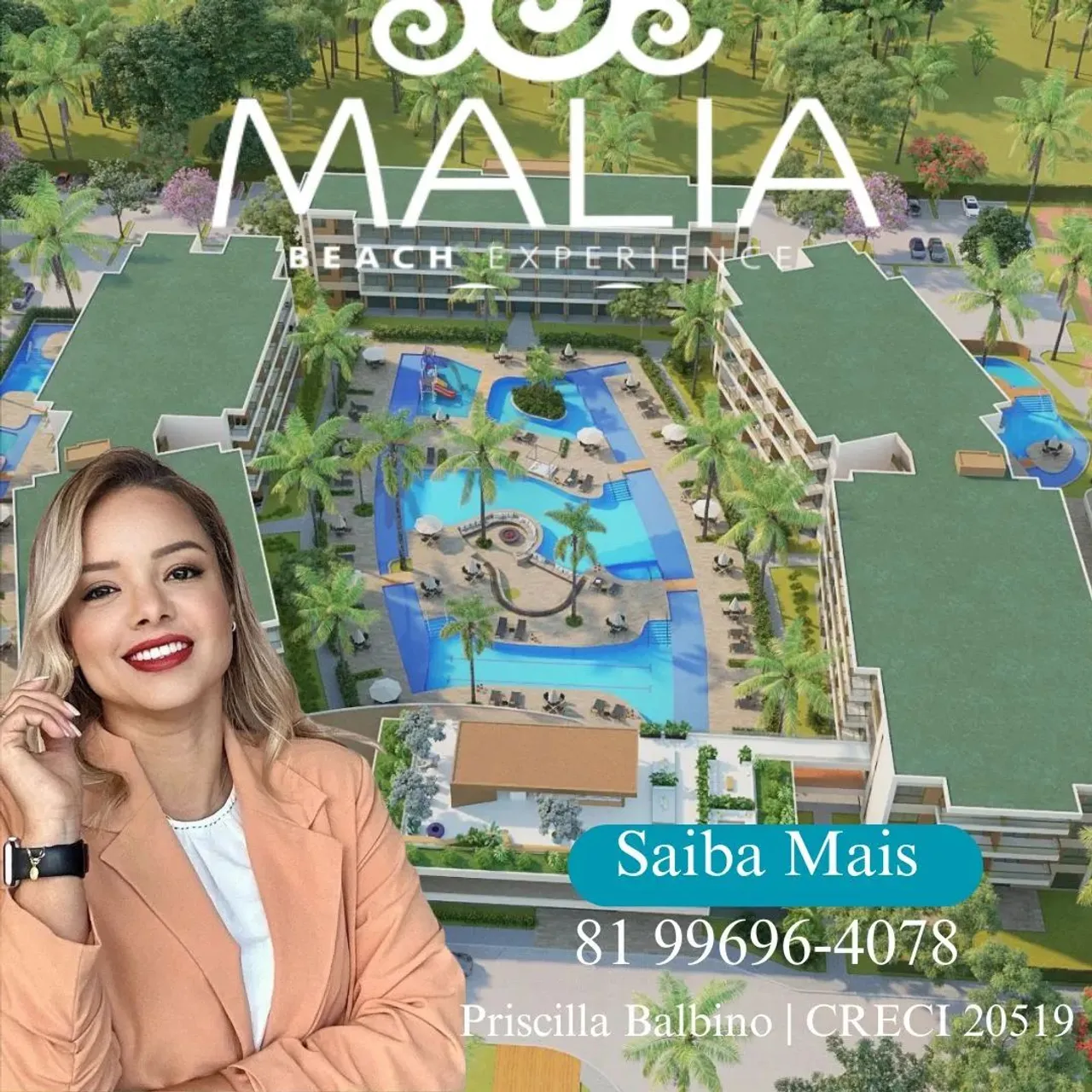 Flats em Porto de Galinhas Studio 29m² Malia Beach - Pronto para Alugar ou Curtir!