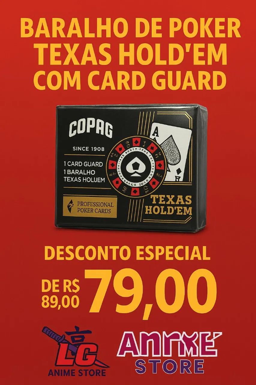 Baralho de Poker profissional Copag Texas Hold'em com card guard