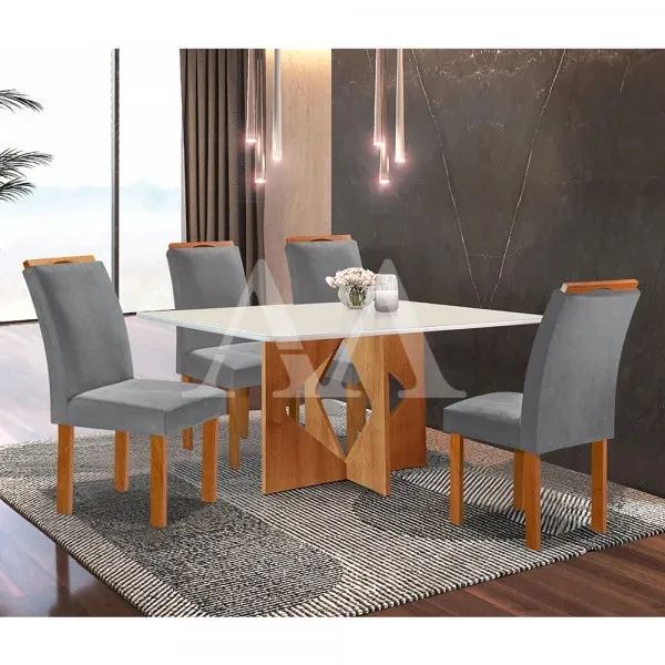 Mesa de Jantar com 4 Cadeiras - Elegância e Conforto