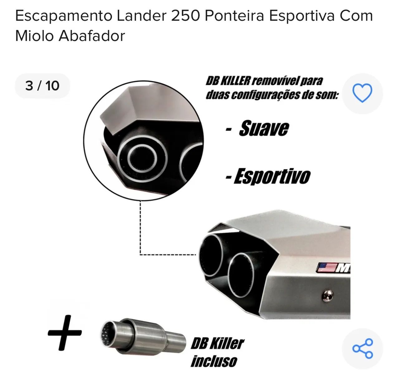Escapamento esportivo para moto lander 250 - Foto 4