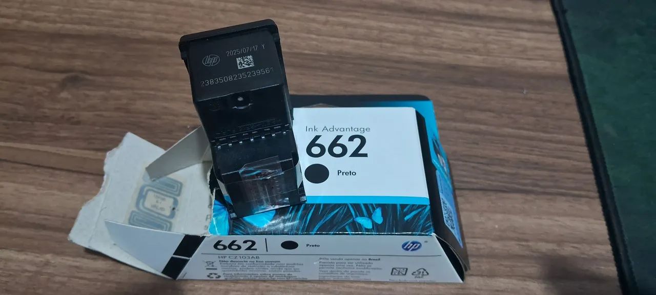 Cartucho de tinta HP 662 preto - novo - Foto 3