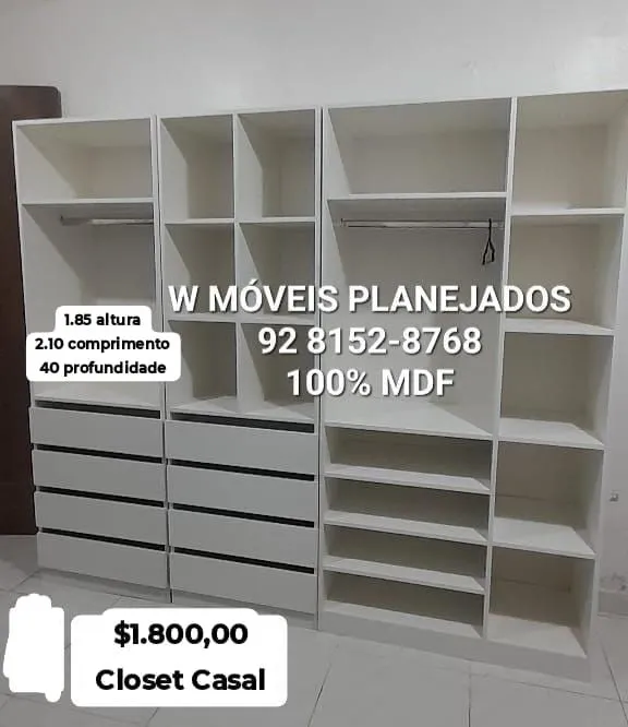 Closet Modelos com fundo! 100% MDF