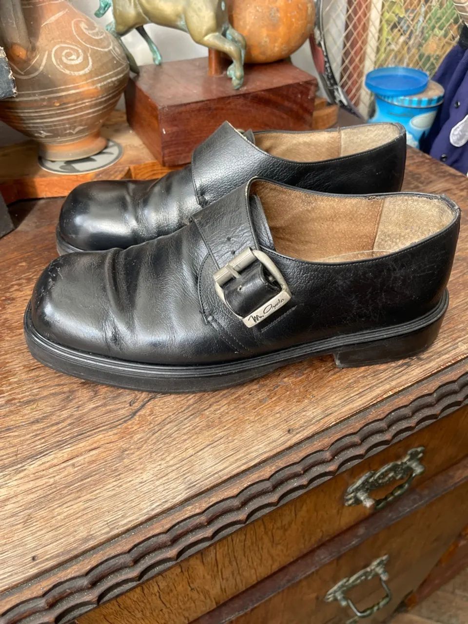 Sapatos de couro preto com fivela mexicano - Foto 2
