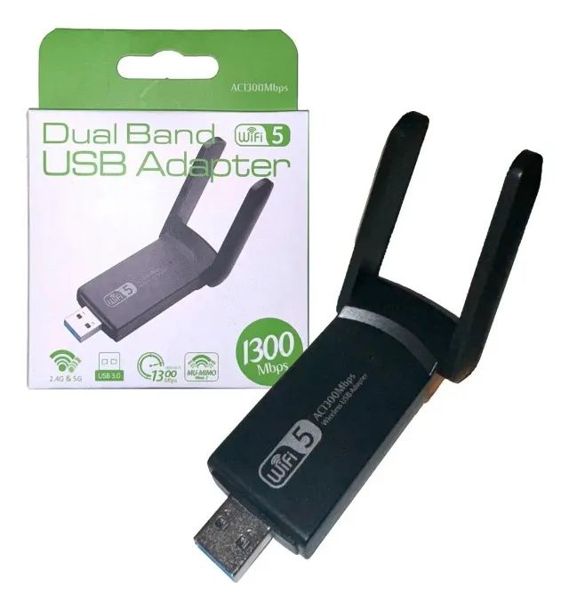 Adaptador Wifi 5ghz Usb 3.0 Dual 5g 1300mbps - Armarinho Ditudo