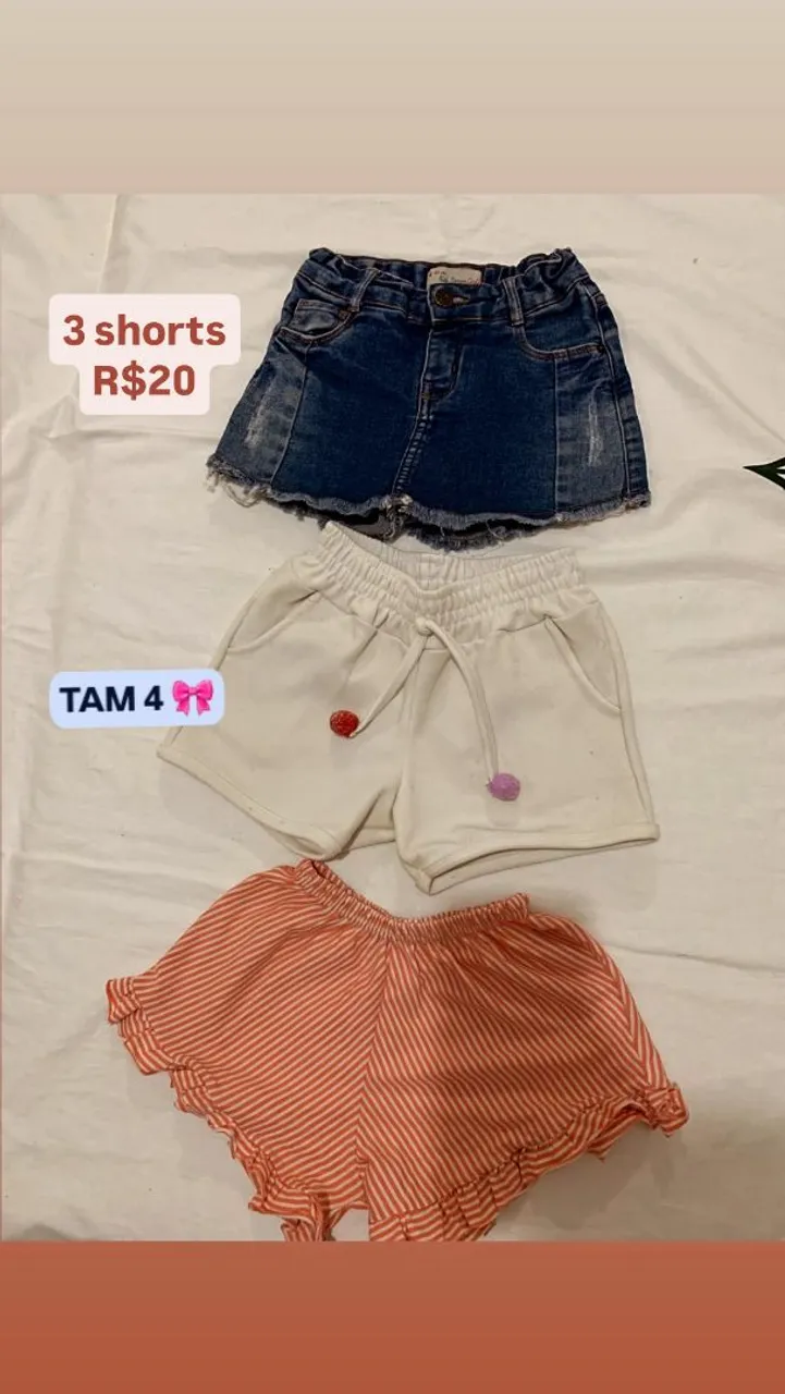 3 Shorts infantis - Tam 4