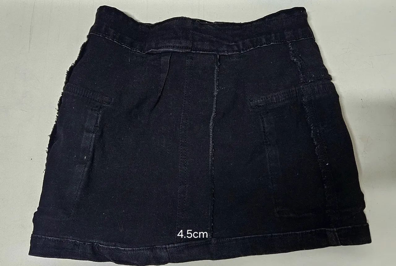 Saia Jeans preta - veste P/M - shein - Foto 4