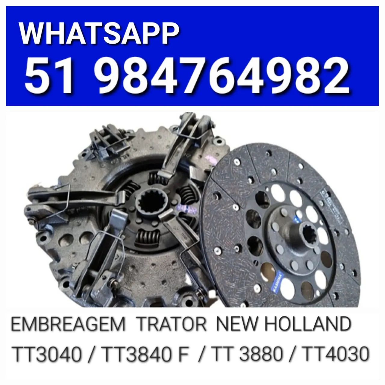 EMBREAGEM DUPLA-PLATO/DISCO INT.E EXT. DO  TRATOR  NEW HOLLAND  TT3040/3840F/3880/4030