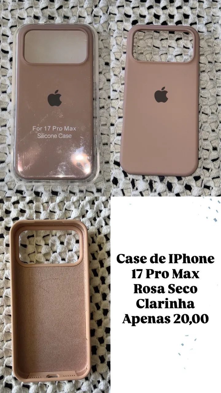 Case de iPhone 17 pro max rosa clarinho 