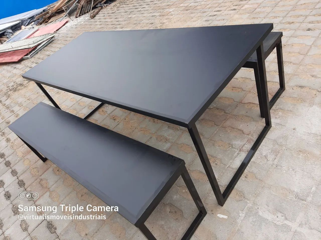 Mesa de Jantar Industrial - Preto - Nova - Foto 4
