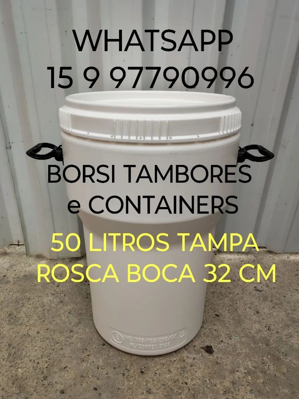 Tambor Plastico 50 Litros Bombona Container IBC Reciclagem - Foto 4