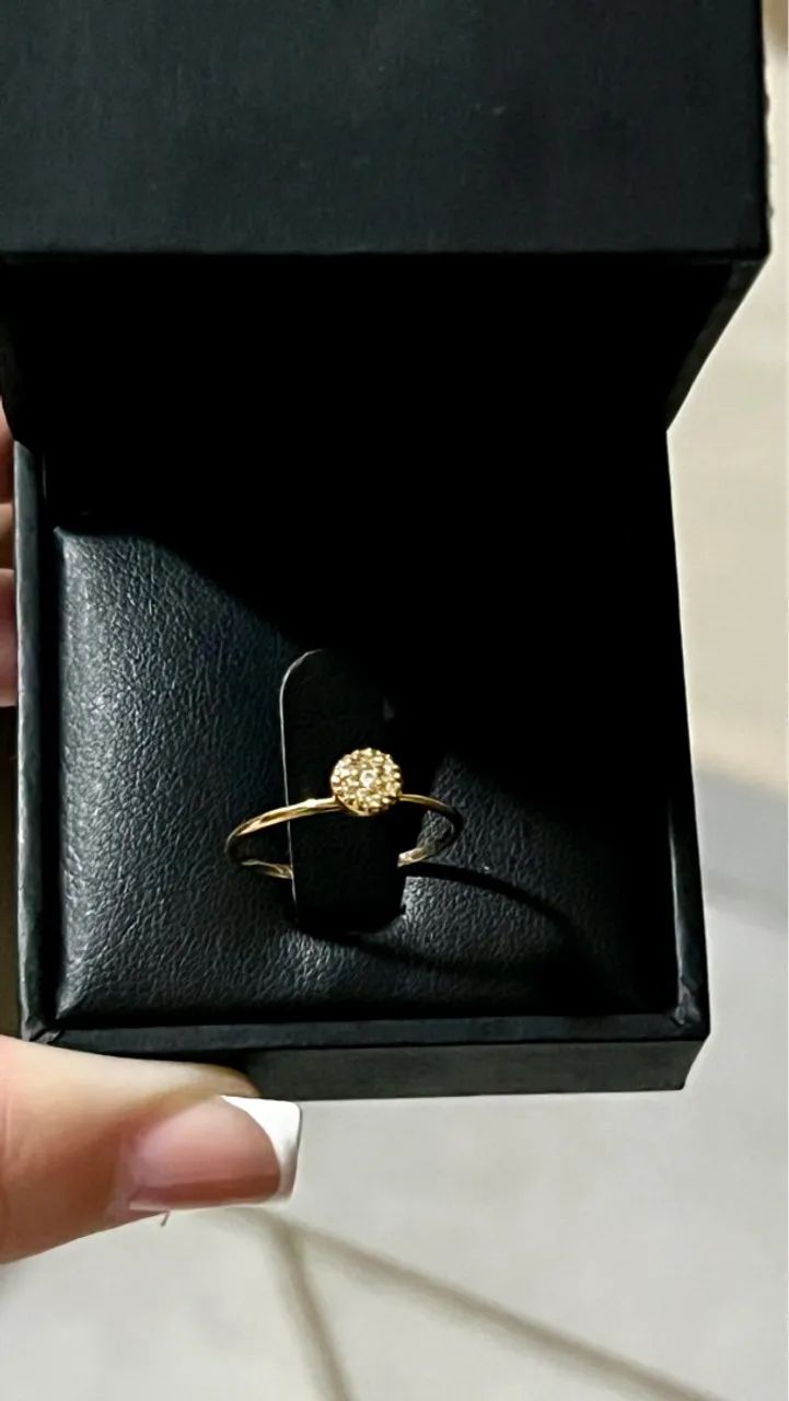 Anel Vivara - Ouro Amarelo 18k com Diamantes - aro 16 - Foto 4