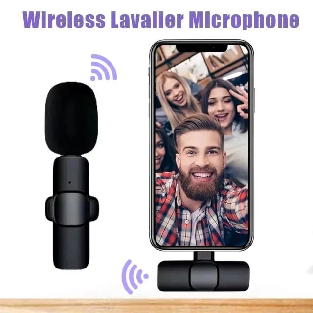 Microfone de lapela duplo Sem Fio K9 Vlog, Compatível com Tipo-C - Foto 2