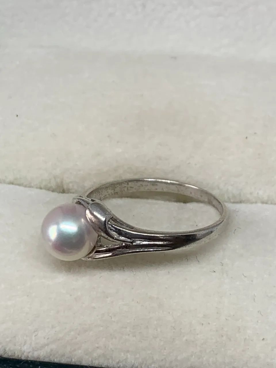 anel de prata com pérola aro 16 - Foto 2