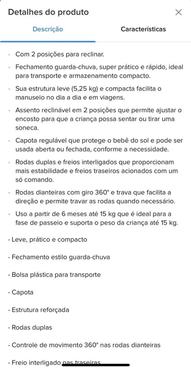 Carrinho de passeio  - Foto 3