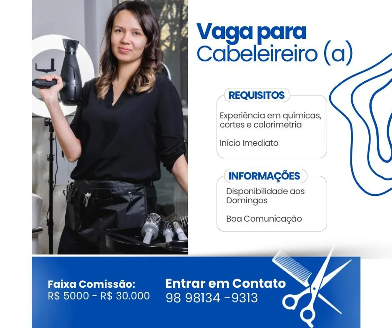 Vaga Cabeleireiro(a) Salão de Beleza Grande Porte
