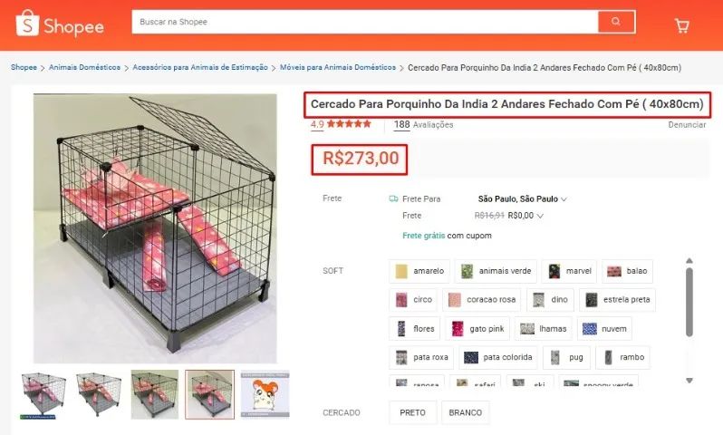 Cercado Para Porquinho-da-Índia 2 Andares Fechados - Apenas R$ 50,00! - Foto 6