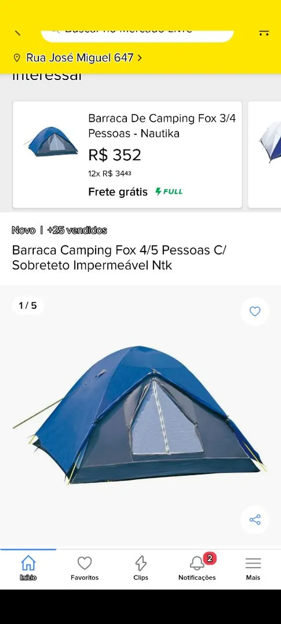 Barraca usada porém em ótimo estado de conservação, marca NTK, 4/5 LUGARES.