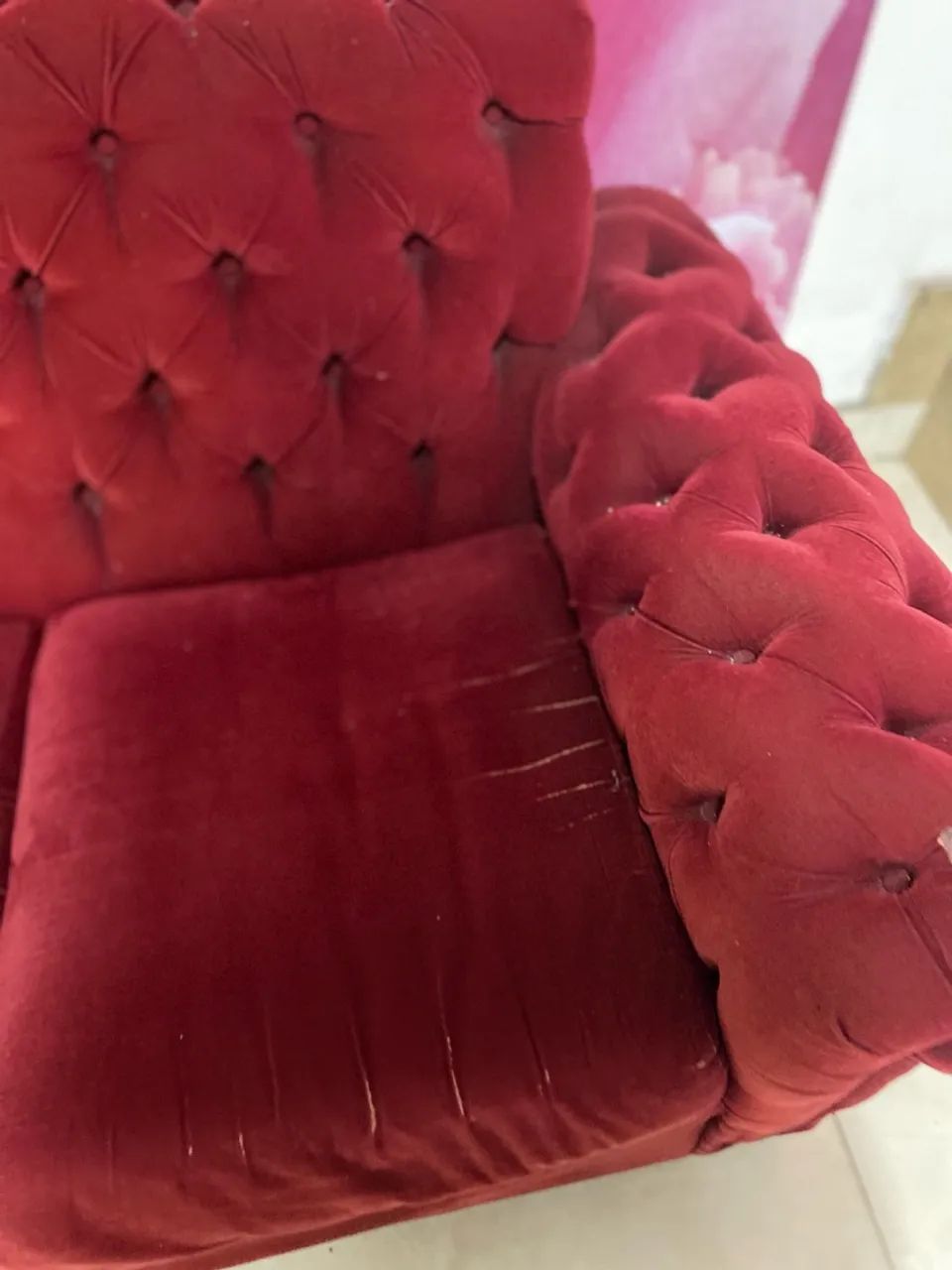 Sofá Vermelho Estiloso 2 Lugares - Foto 5