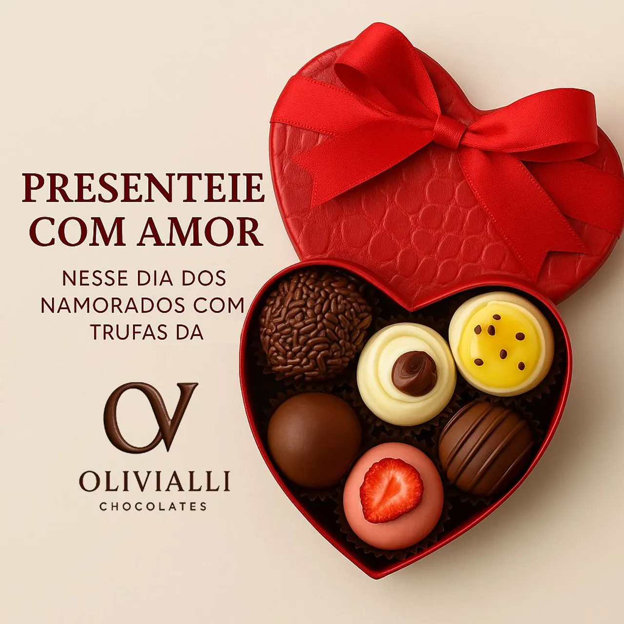 Chocolates Olivialli: Presenteie com Amor!
