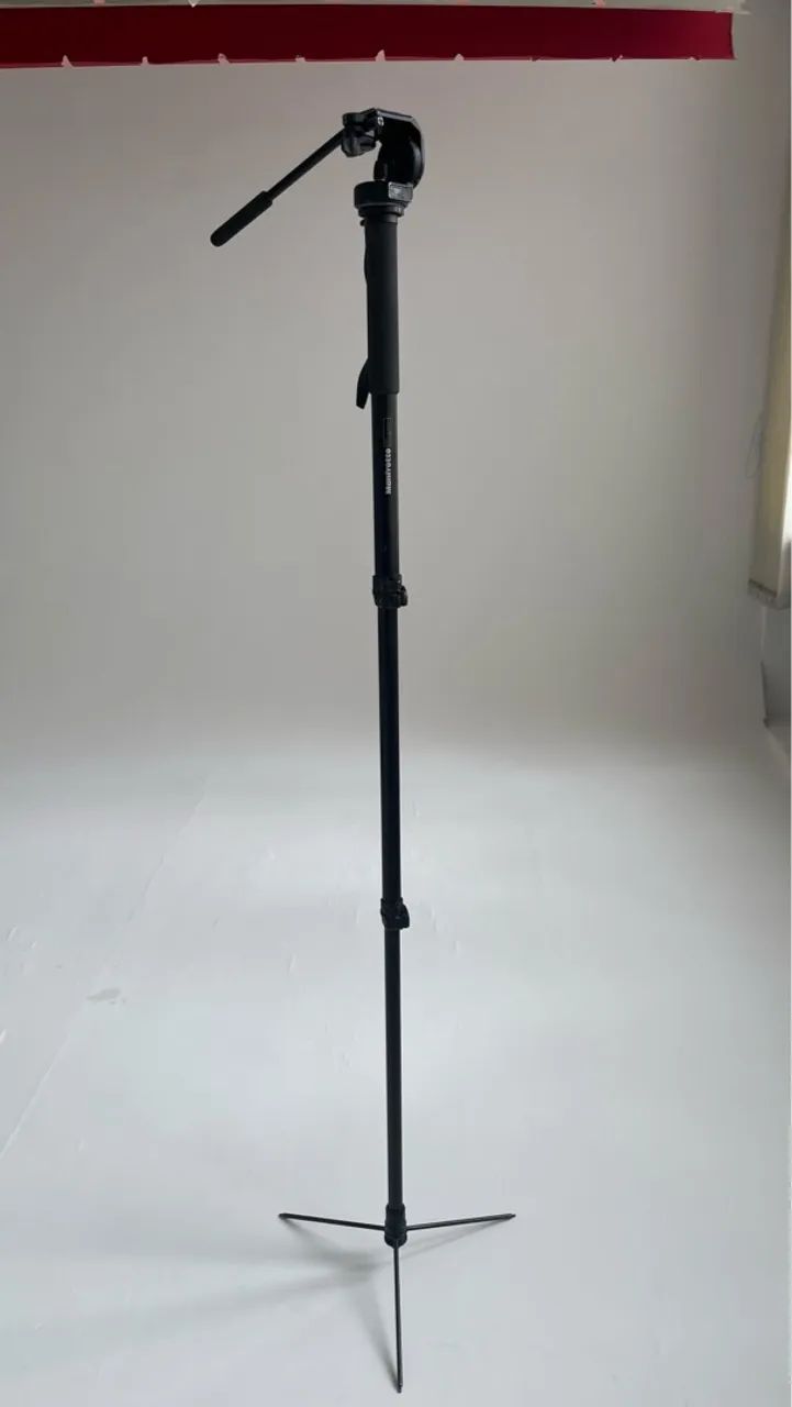 Monopé Manfrotto (628b) cabeça fluida (128rc) 180cm muito alto! - Foto 2