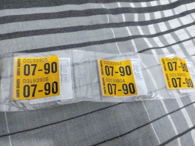Stickers adesivos para placa de carro dos Estados Unidos. Novos, sem uso !!!