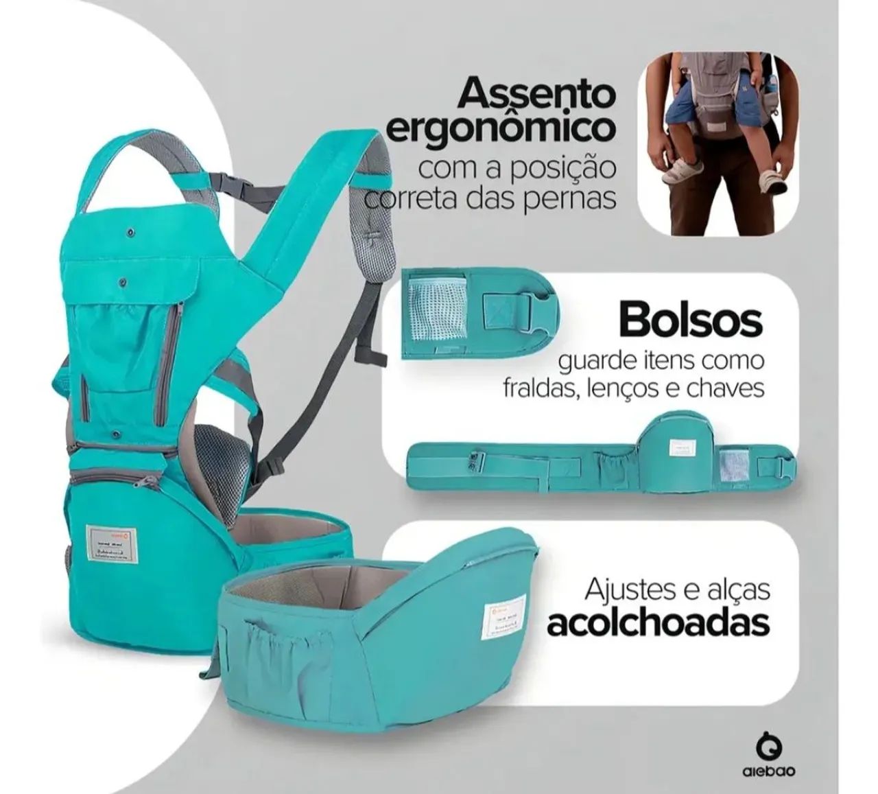 Canguru Ergonômico Aiebao 3 em 1  - Foto 5