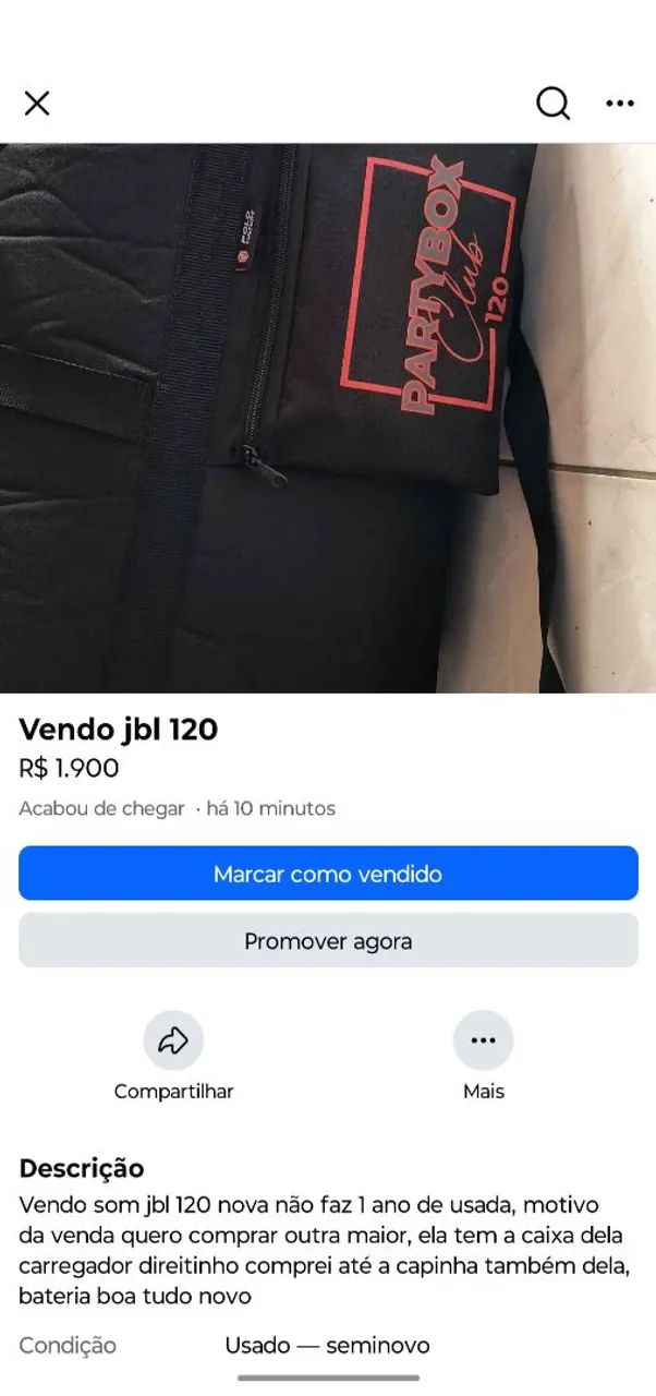 Caixa de som jbl 120