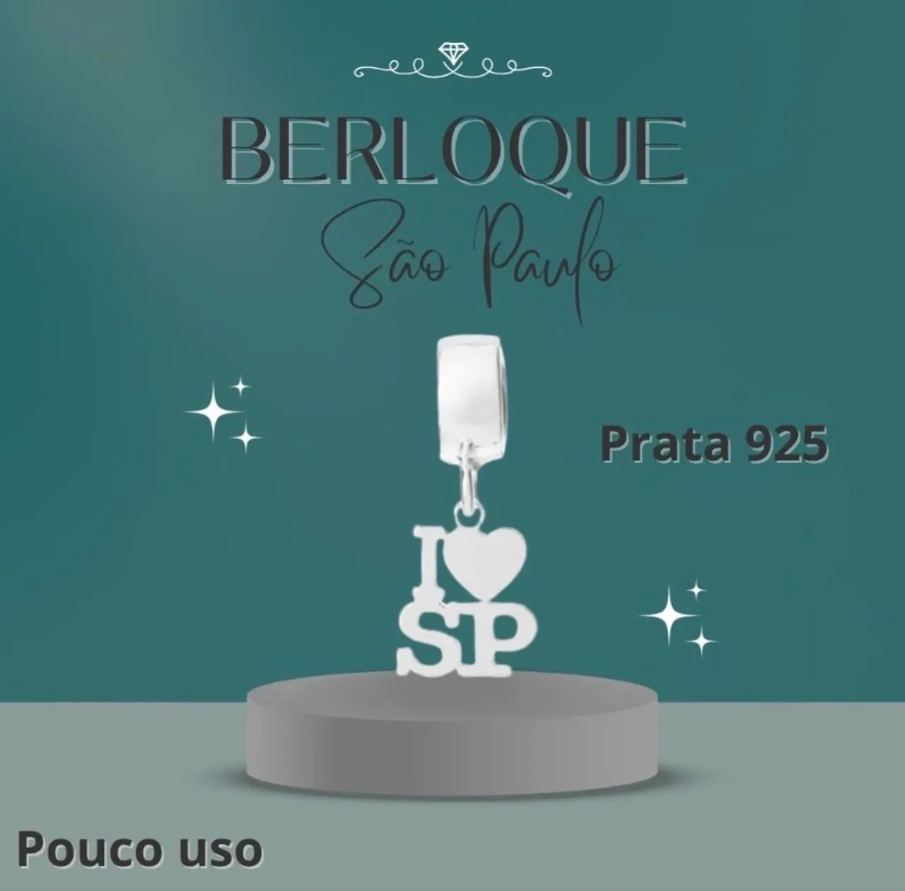Berloque São Paulo em prata 925